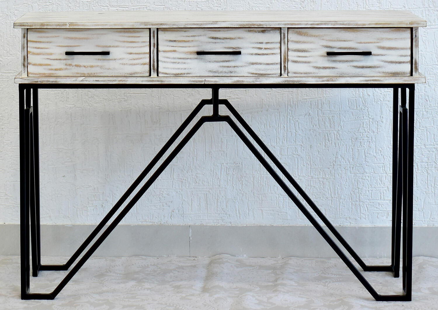 CASINO Console Hall Table-Rustic White